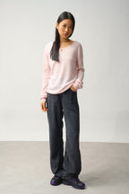 Drop-Hem Boat Neck Jumper - Glyder - Powder
