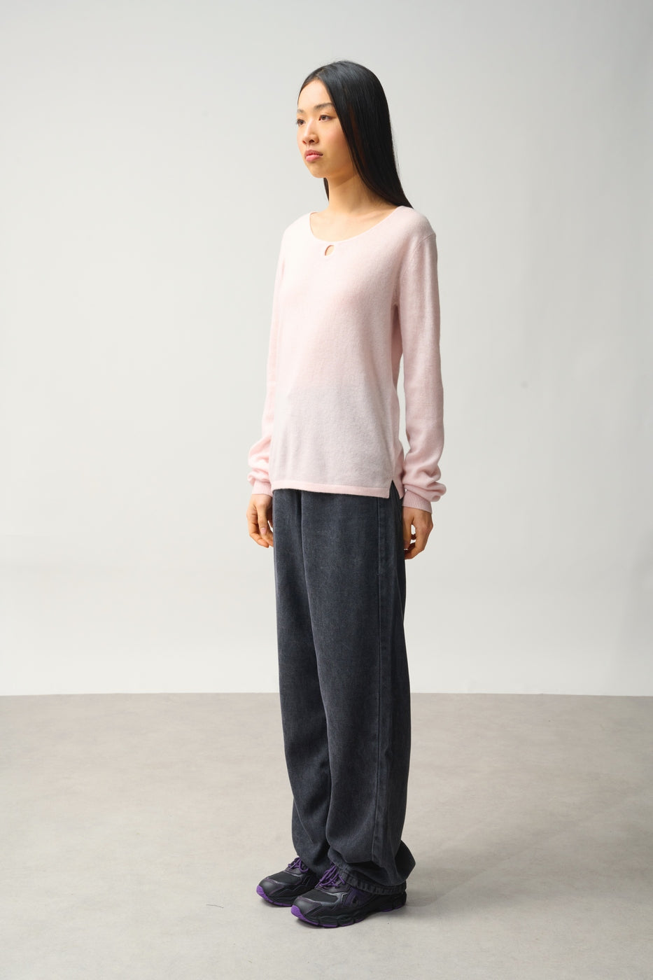 Drop-Hem Boat Neck Jumper - Glyder - Powder