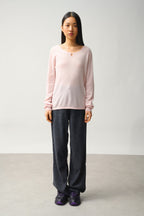 Drop-Hem Boat Neck Jumper - Glyder - Powder