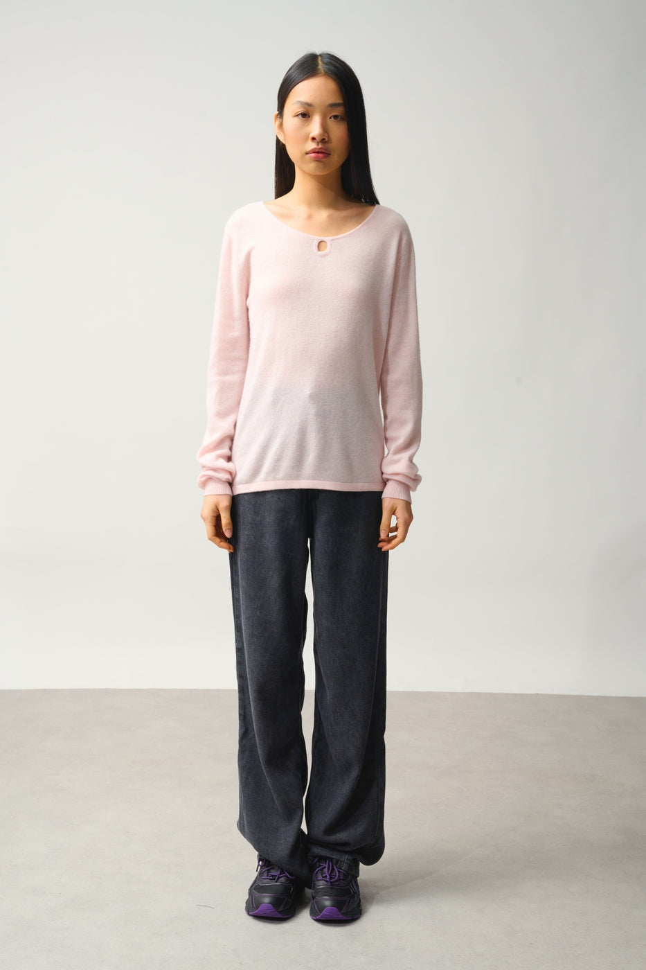 Drop-Hem Boat Neck Jumper - Glyder - Powder
