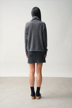 Pull Col Montant Bénitier - Cheviot - Anthracite Chiné