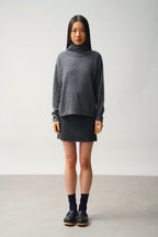 Pull Col Montant Bénitier - Cheviot - Anthracite Chiné