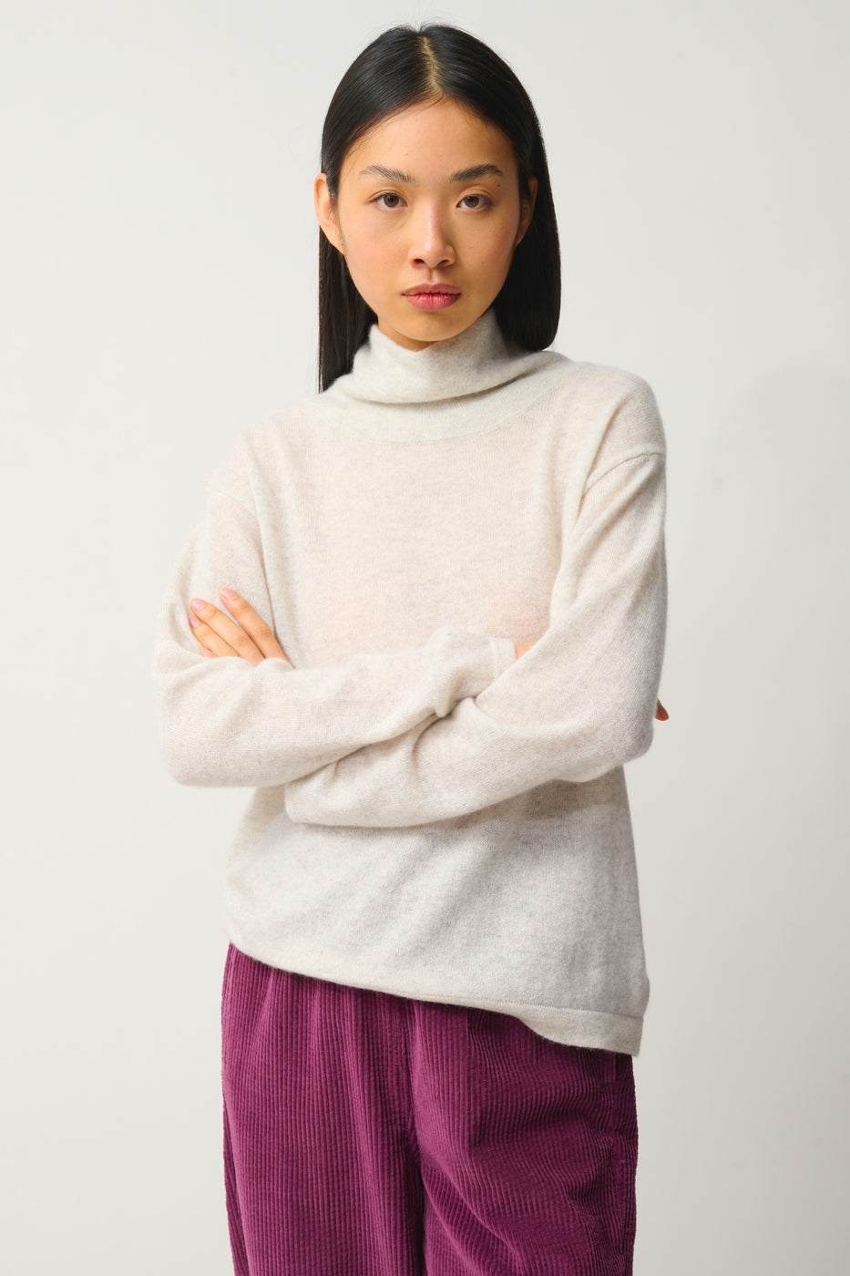 Bénitier Roll-Neck Jumper - Cheviot - Pearl Grey Marl