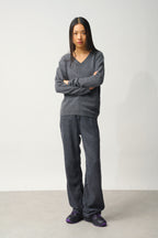 V-Neck Jumper 4-Ply - Doty - Grey