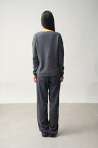 V-Neck Jumper 4-Ply - Doty - Grey