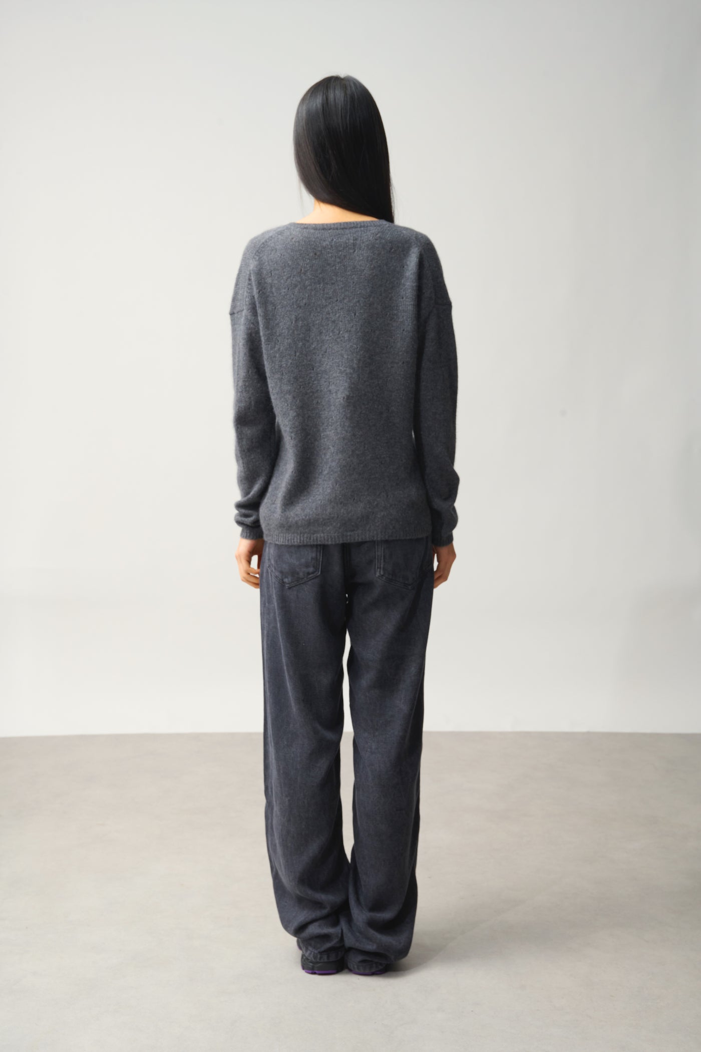 V-Neck Jumper 4-Ply - Doty - Grey