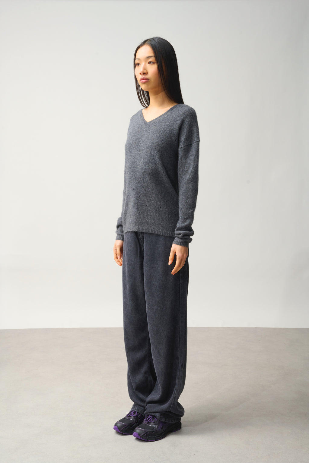 V-Neck Jumper 4-Ply - Doty - Grey