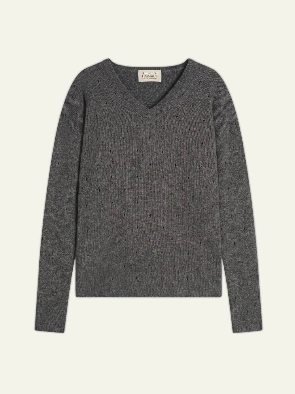Pull Col V 4 Fils - Doty - Anthracite Chiné