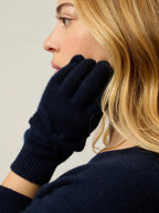 Milo 4-Ply Gloves - 100% Cashmere, 4-Ply - Navy - Unisex