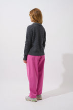 Open Polo Neck Jumper 4-Ply - Elysandra - Anthracite Marl