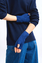 Iris 6-Ply Fingerless Gloves - 100% Cashmere, 6-Ply - Midnight - Unisex