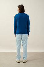 V-Neck Jumper - Agel - Mottled Blue