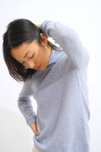 Roll-Neck Jumper - Bise - Ivory Blue