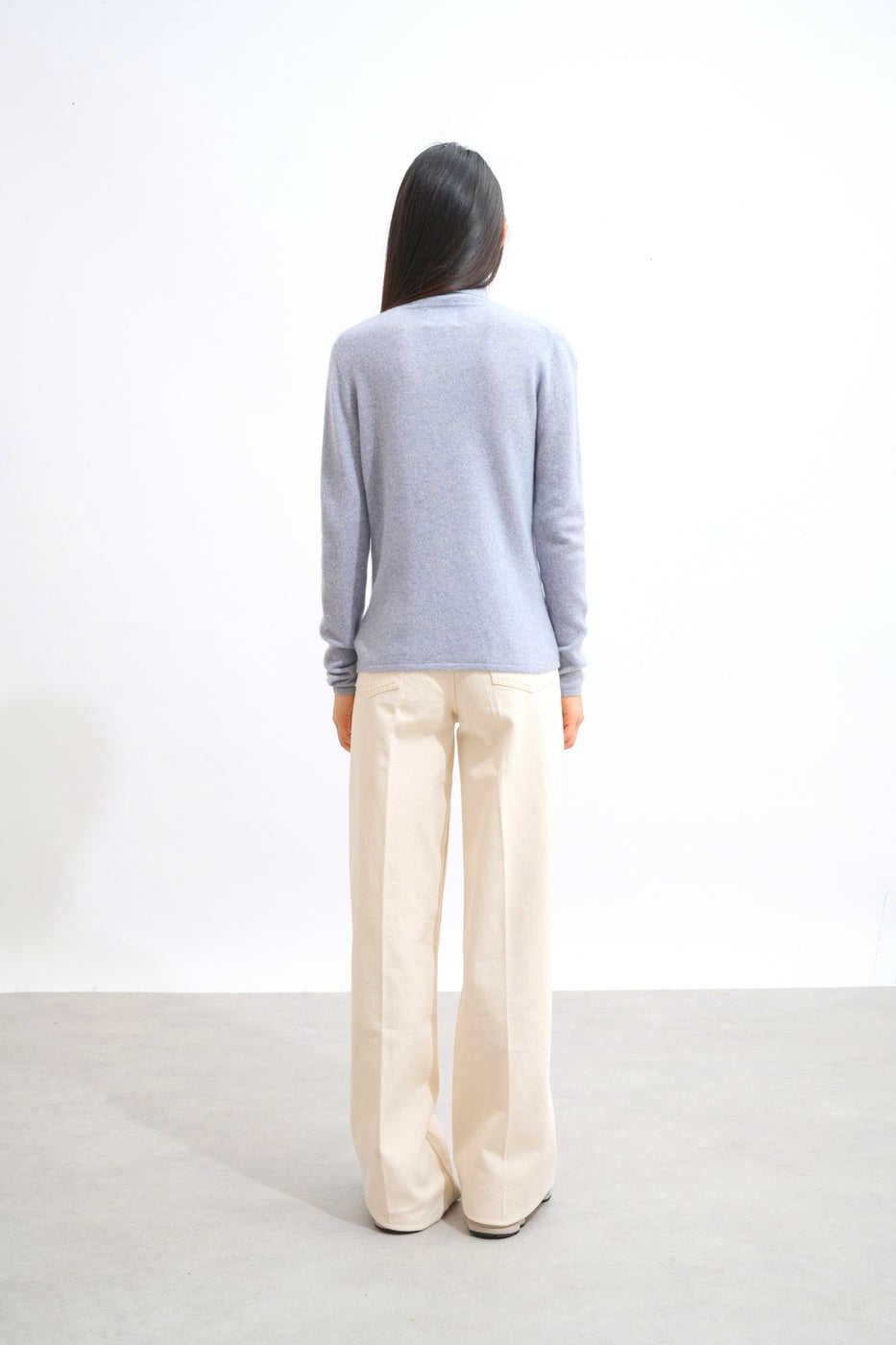 Roll-Neck Jumper - Bise - Ivory Blue