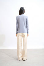 Roll-Neck Jumper - Bise - Ivory Blue