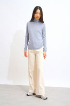 Roll-Neck Jumper - Bise - Ivory Blue