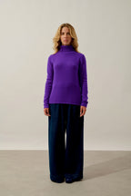 4-Ply Roll-Neck Jumper - Linda - Ultra Violet