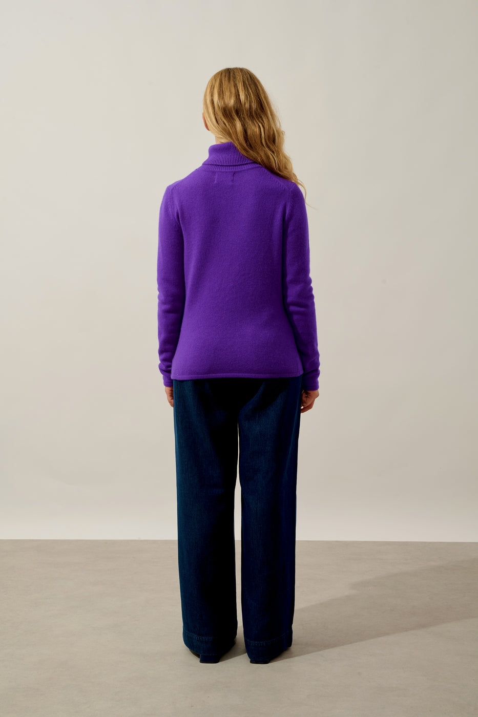 4-Ply Roll-Neck Jumper - Linda - Ultra Violet
