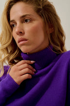 4-Ply Roll-Neck Jumper - Linda - Ultra Violet