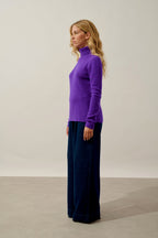 4-Ply Roll-Neck Jumper - Linda - Ultra Violet