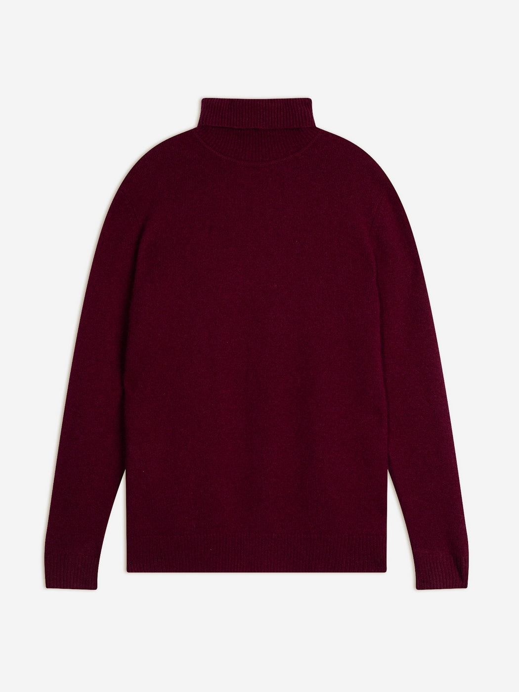 Martin 4-Ply Roll Neck Jumper - Bordeaux - Men