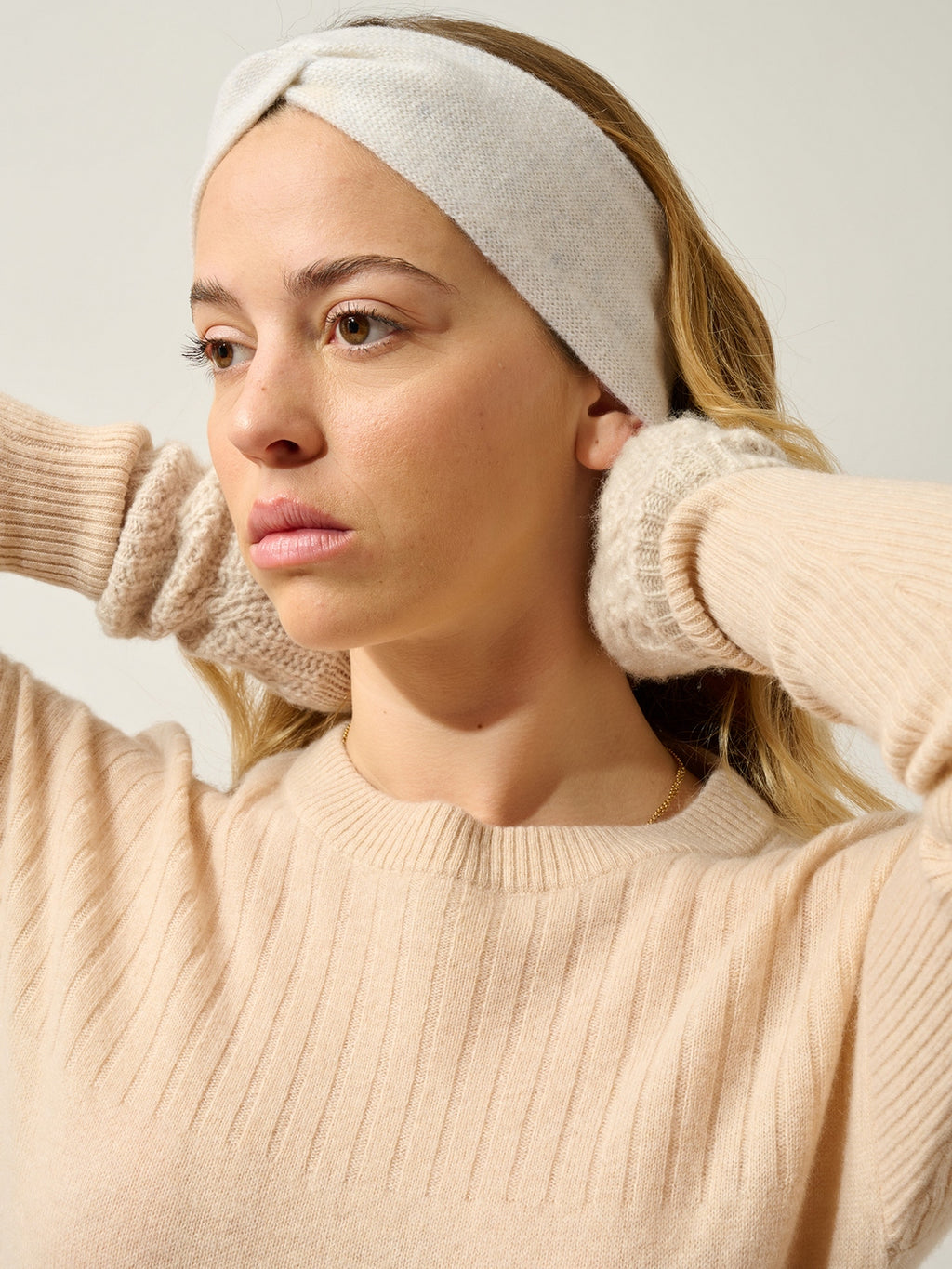 Lana 4-Ply Headband - Marl White