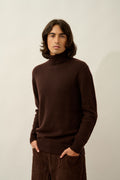 Pull Col Roulé 4 Fils Martin - Choco - Homme