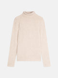 Jersey de cuello alto Linda de 4 hilos - Beige jaspeado - Mujer