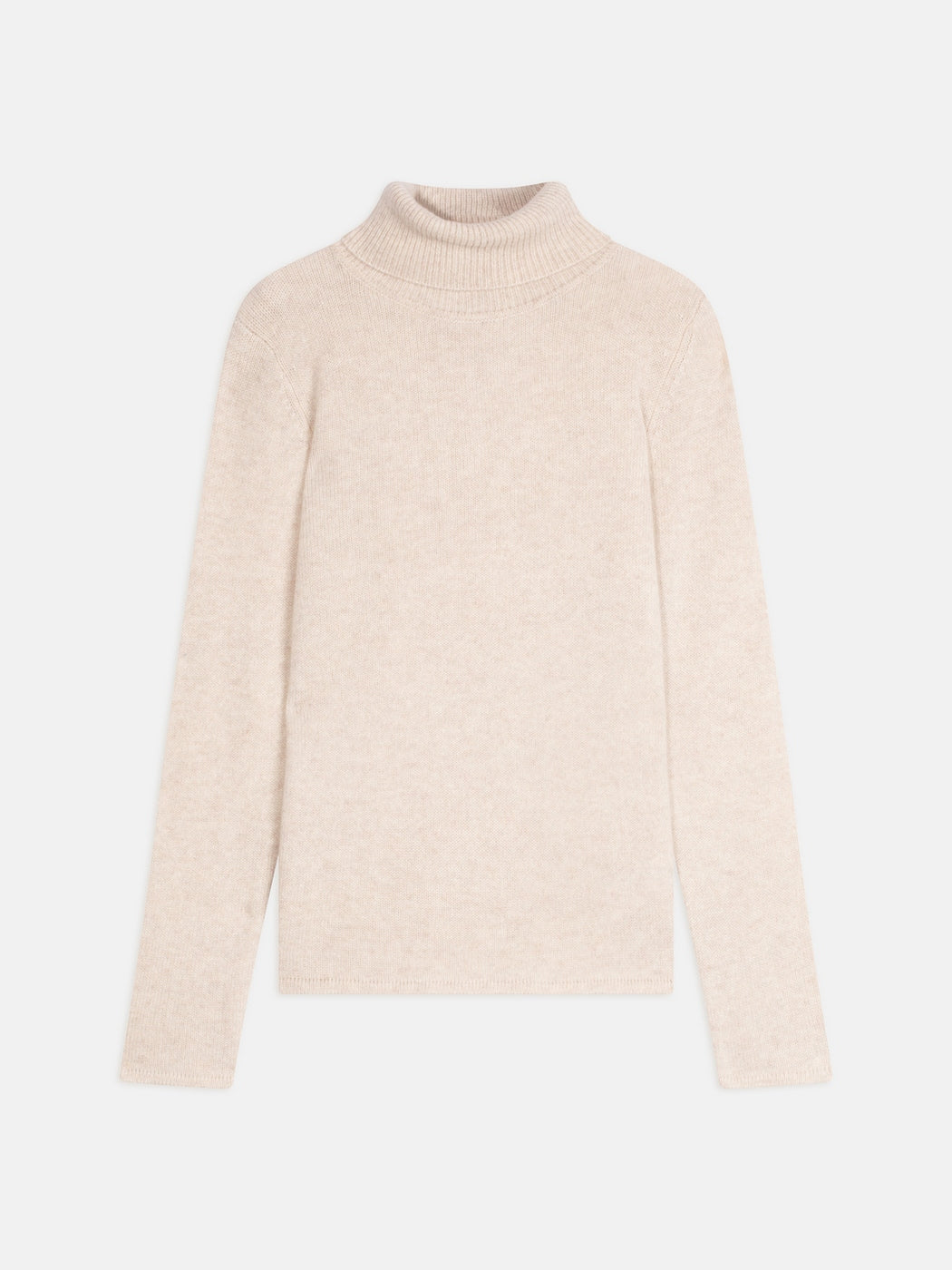 Jersey de cuello alto Linda de 4 hilos - Beige jaspeado - Mujer