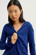 Hooded Zip Cardigan - Colombis - Ultramarine