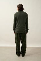 Jersey con cuello camionero Candice - Caqui jaspeado - Hombre