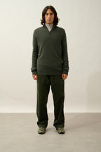 Jersey con cuello camionero Candice - Caqui jaspeado - Hombre