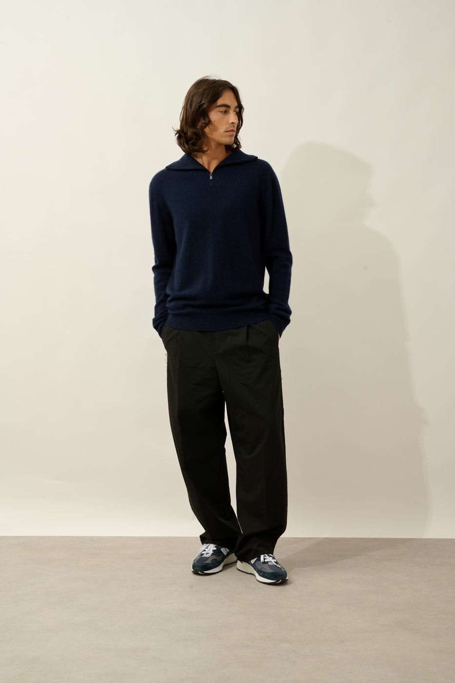 Jersey de cuello camionero Noemie - Azul marino - Hombre