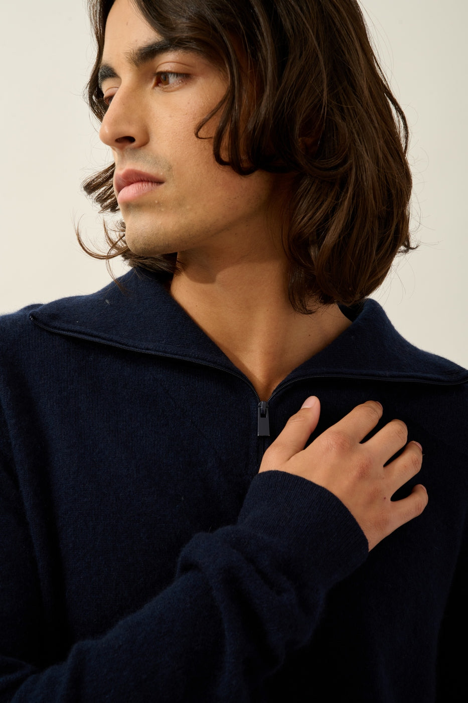 Jersey de cuello camionero Noemie - Azul marino - Hombre