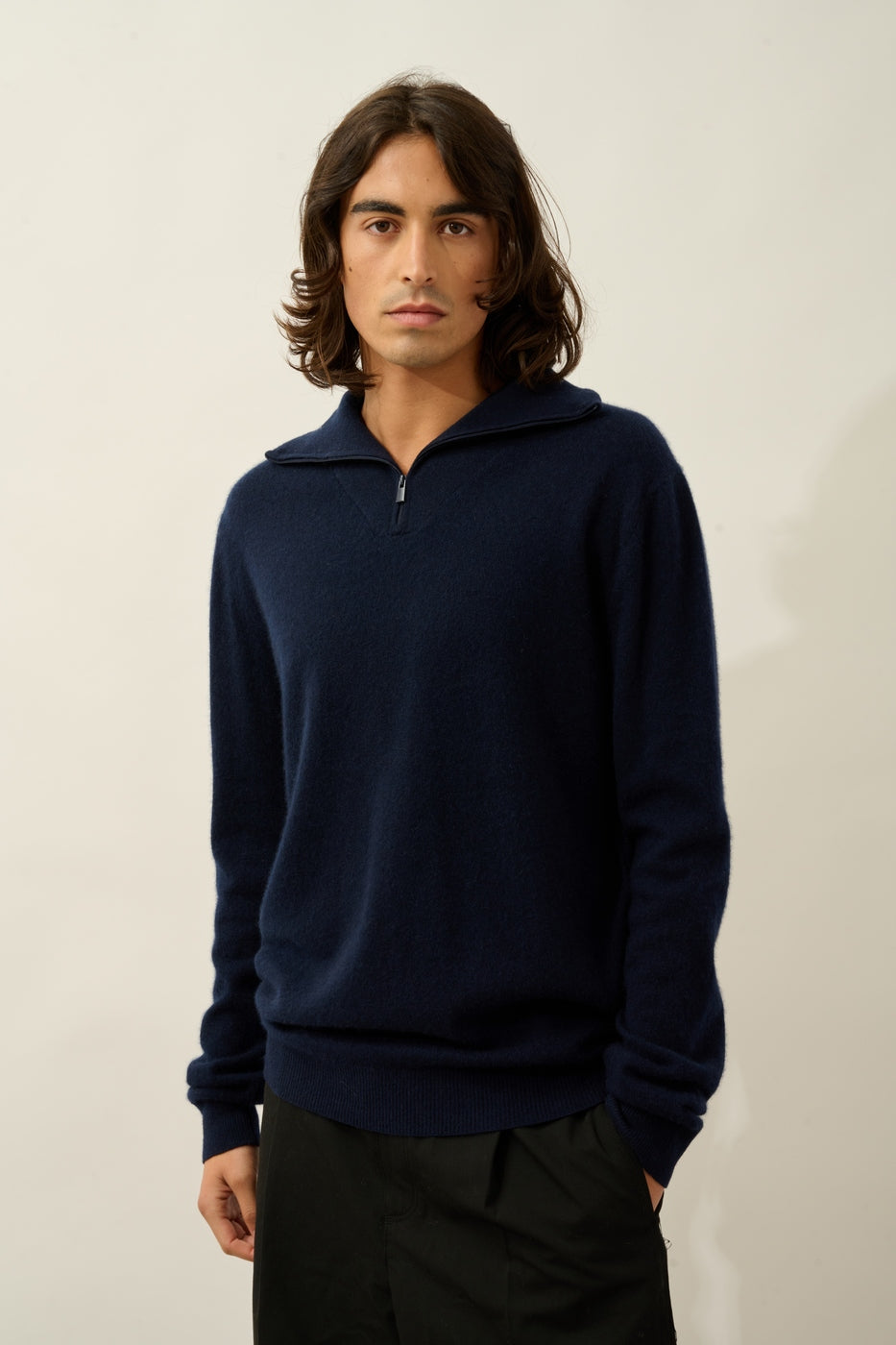 Jersey de cuello camionero Noemie - Azul marino - Hombre