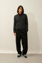 Zip-Neck Jumper - Candice - Mottled Charcoal
