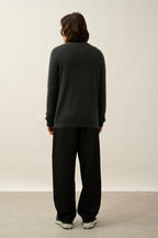 Zip-Neck Jumper - Candice - Mottled Charcoal