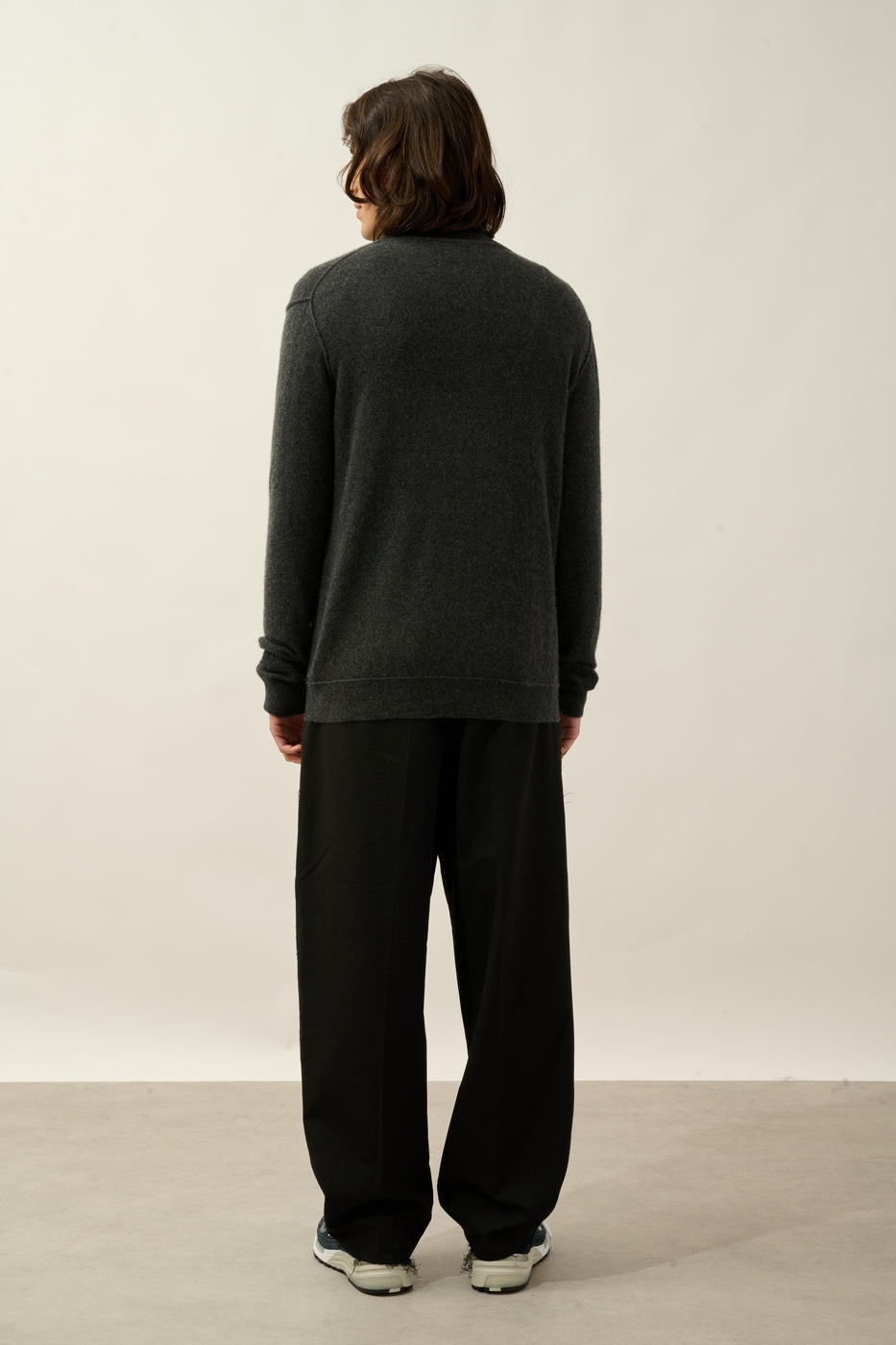 Zip-Neck Jumper - Candice - Mottled Charcoal