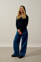 Zip-Through Hooded Cardigan - Colombis - Caviar