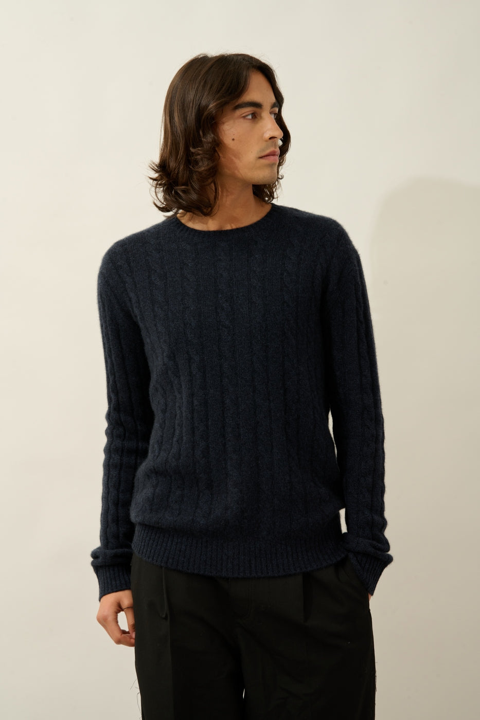 Jersey de cuello redondo de 4 hilos - Darri - Caviar