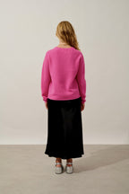 Jersey de cuello en V de 4 hilos - Amrita - Rosa