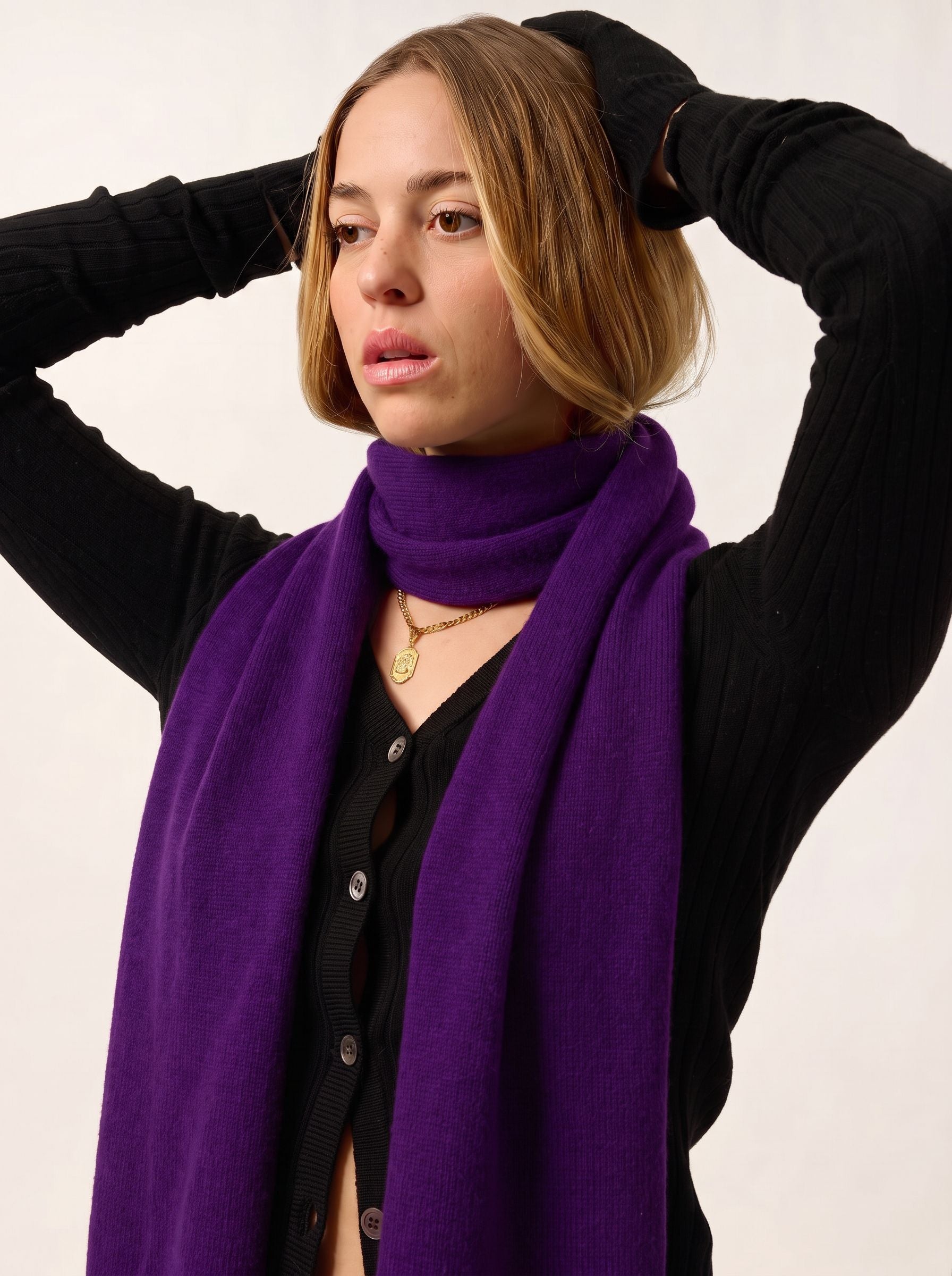 Apolline 4-Ply Scarf - Purple - Acc