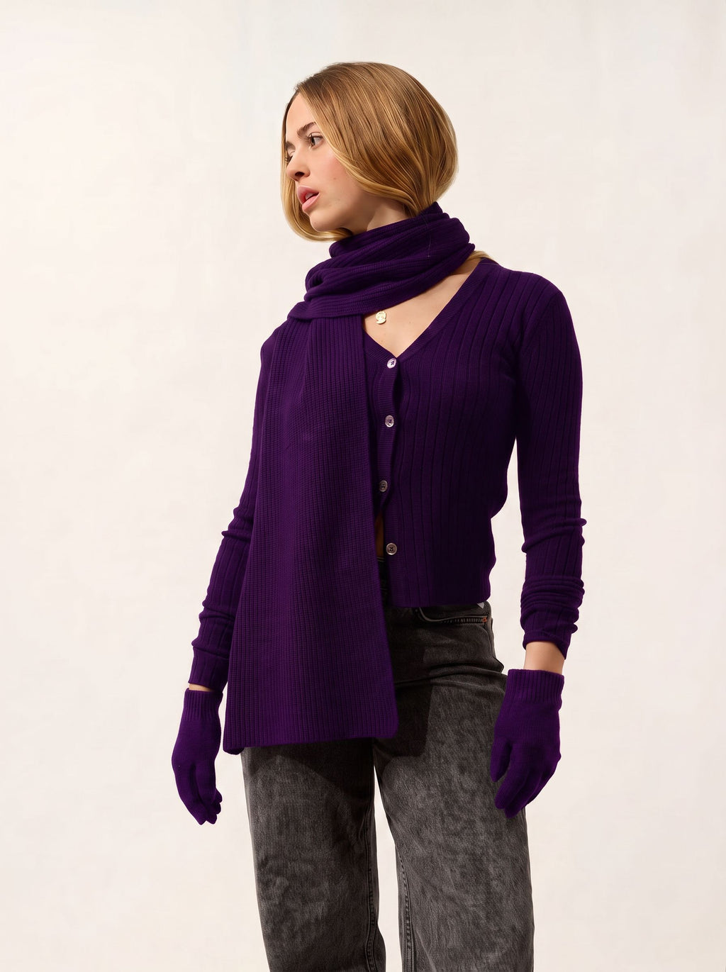 Apolline 4-Ply Scarf - Purple - Acc