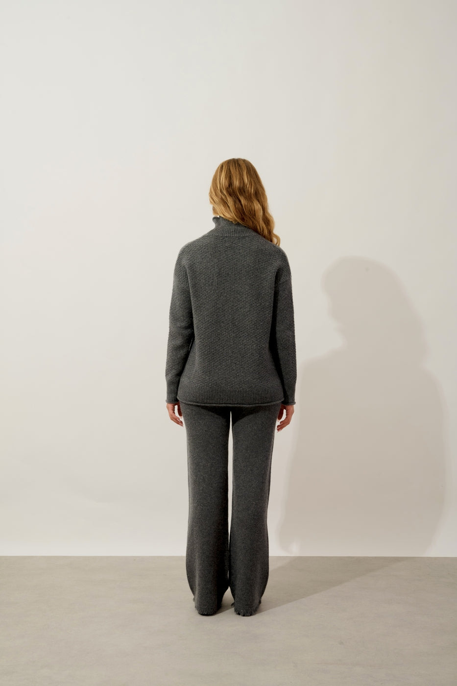 6-Ply Roll-Neck Jumper - Elodie - Anthracite Marl