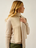 Open Poncho Roll Neck 4 Fils Siv - Oat