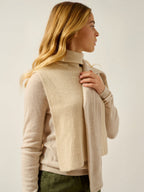 Open Poncho Roll Neck 4 Fils Siv - Oat