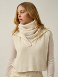 Poncho Ouvert Col Camionneur 4 Fils Elin - Ivoire