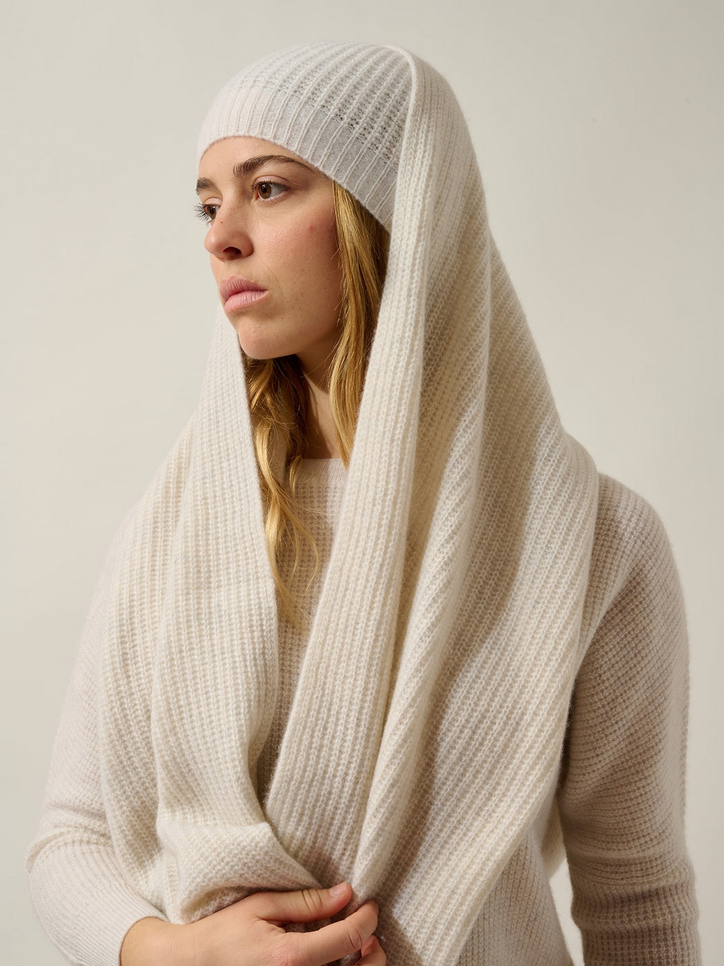 Cuello Russell de 4 hilos - Blanco jaspeado
