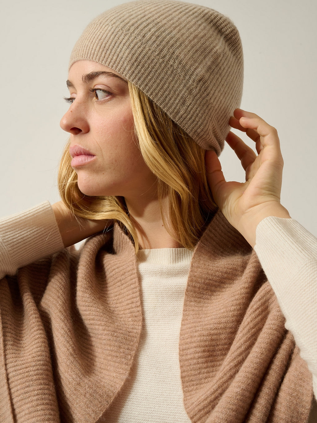 Andrea Beanie - Light Camel Marl