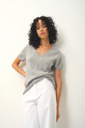 T-Shirt Col V - Kali - Nuage Chiné